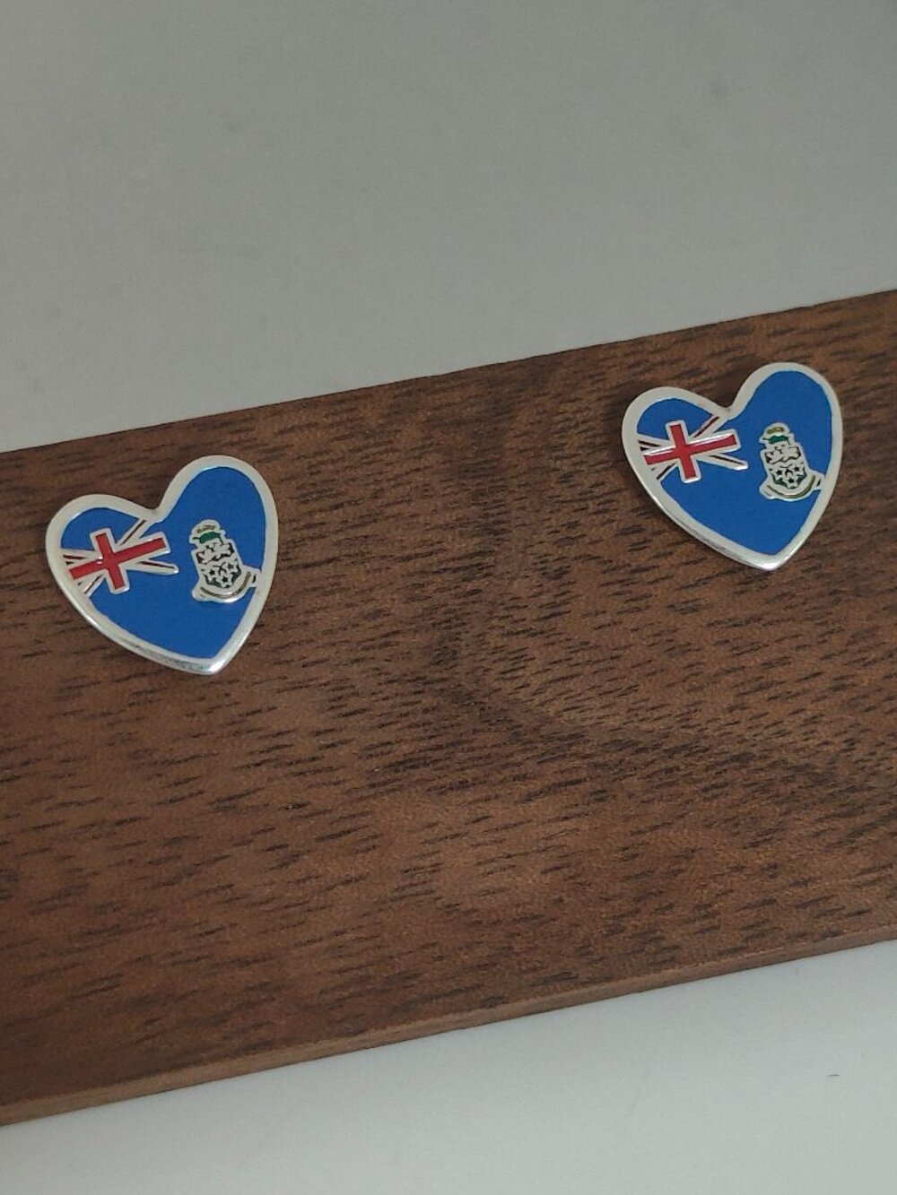 Cayman Islands Flag Earring Stud Earrings Exclusive Designed Jewelry S925 Silver